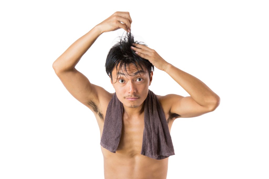 ハゲを気にする写真